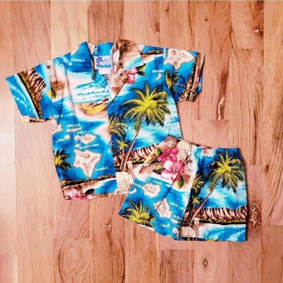 NWOT RJC Hawaiian Shirt & Shorts Set - Picture 5 of 5